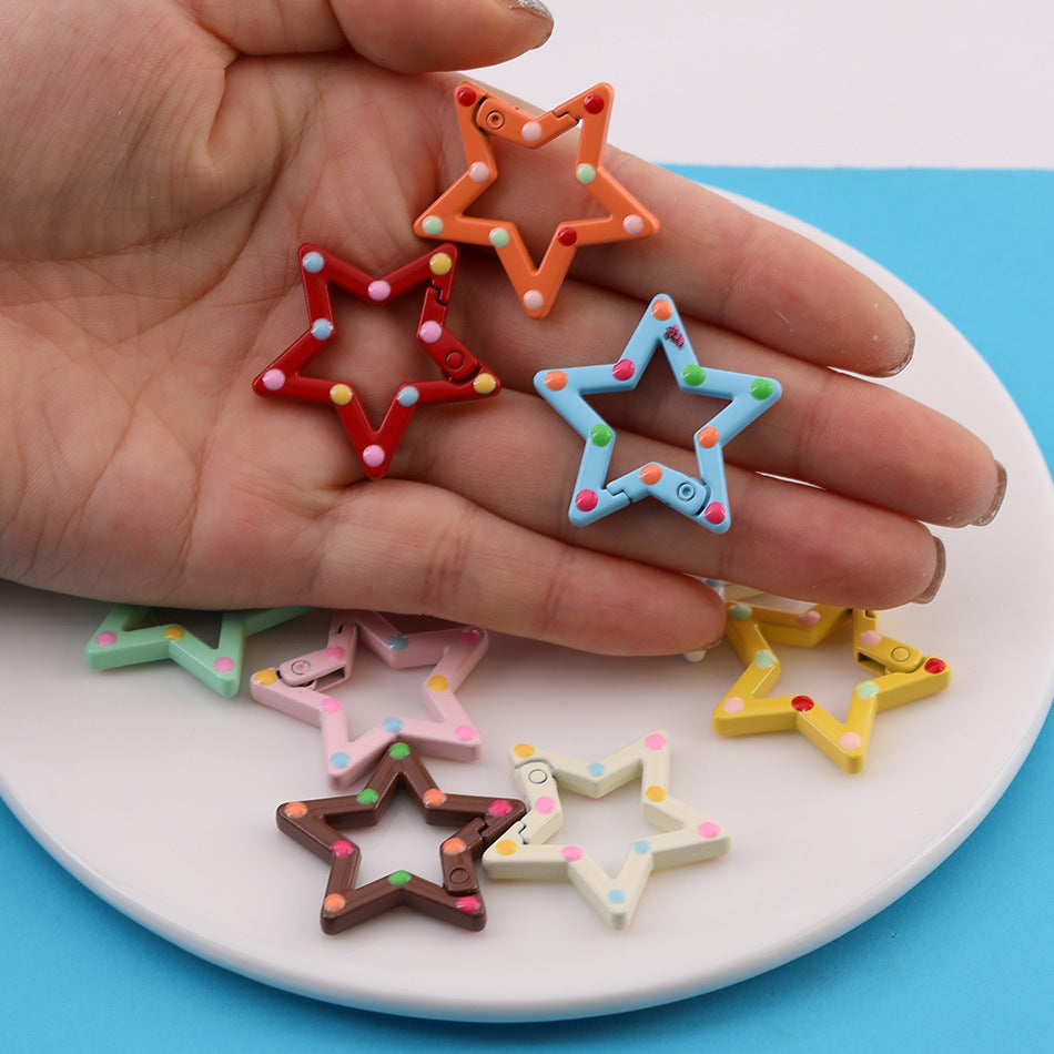 10pcs Colorful Star Shape Spring Snap Ring DIY Finding - additional product photo 2