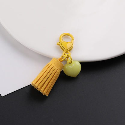 Cute Heart Tassel Keychain Charm DIY Bag Accessory - Purple