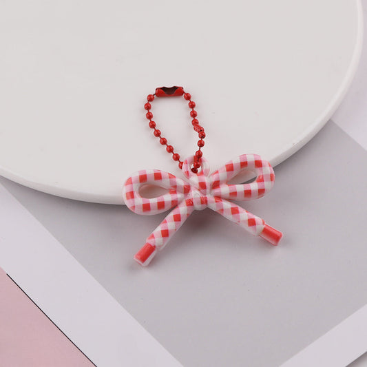 Cute Patterned Bow Charm Pendant Ball Chain Keychain - additional product photo 11