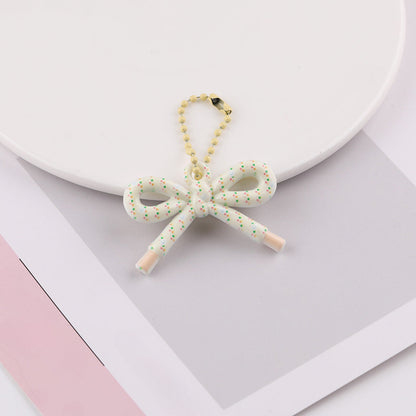 Cute Patterned Bow Charm Pendant Ball Chain Keychain - additional product photo 7
