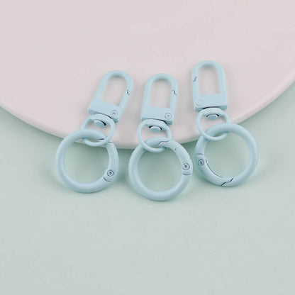 3pcs Colorful Metal Swivel Snap Hook Spring Ring Keychain - Rose Red