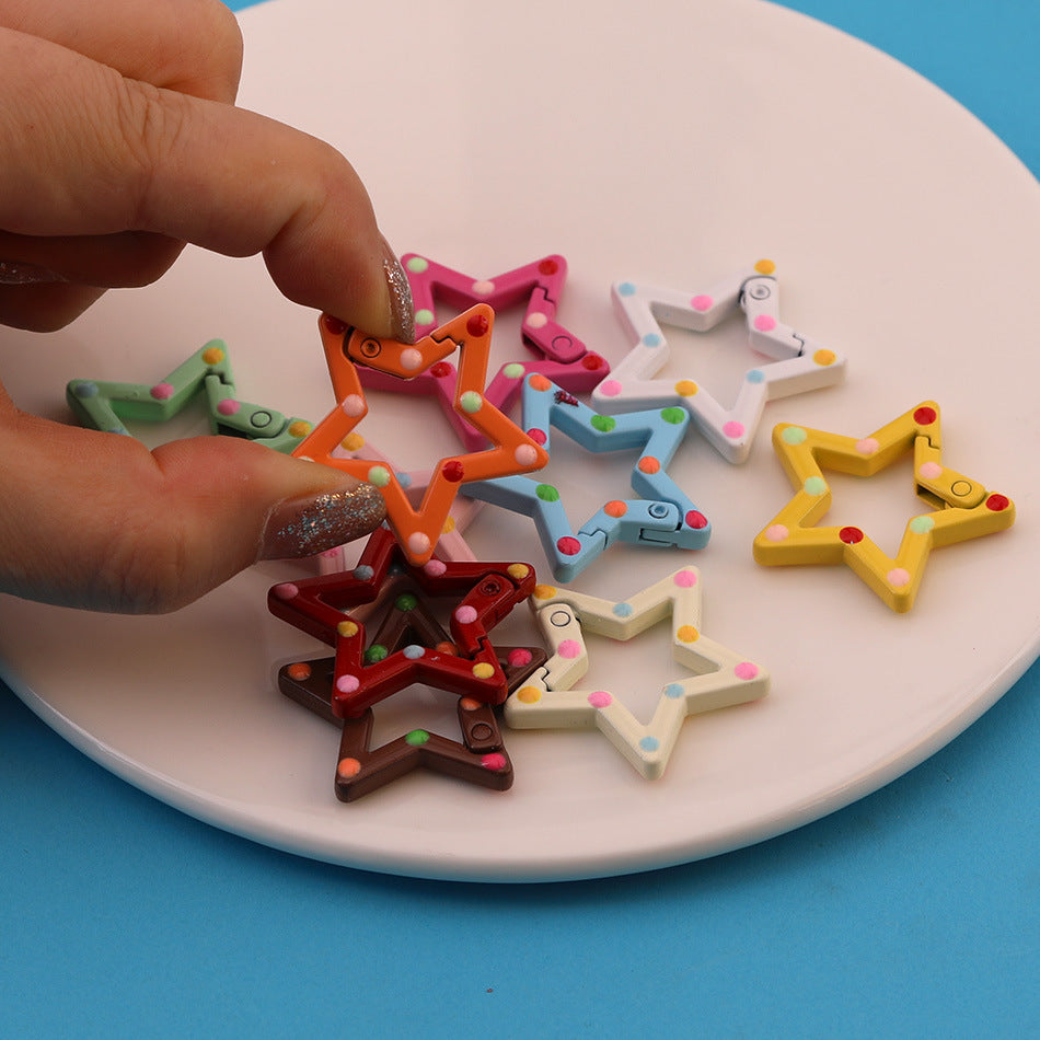 10pcs Colorful Star Shape Spring Snap Ring DIY Finding - additional product photo 3
