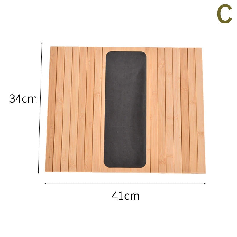Removable Natural Bamboo Foldable Anti-Slip Sofa Armrest Cup Holder