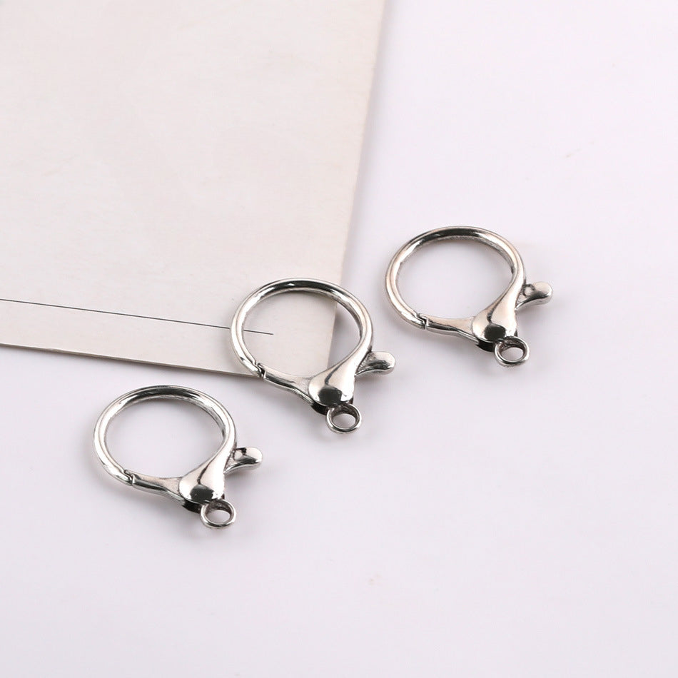 3pcs Zinc alloy round lobster clasp - Silver