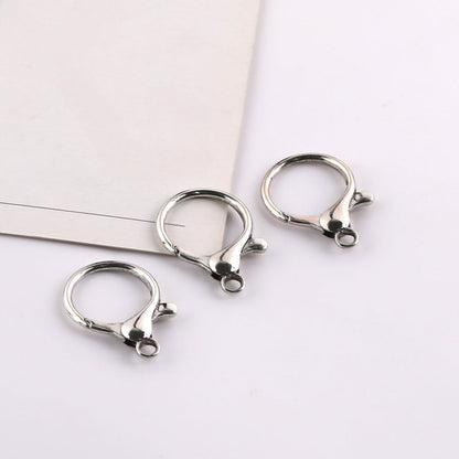 3pcs Zinc alloy round lobster clasp - Silver