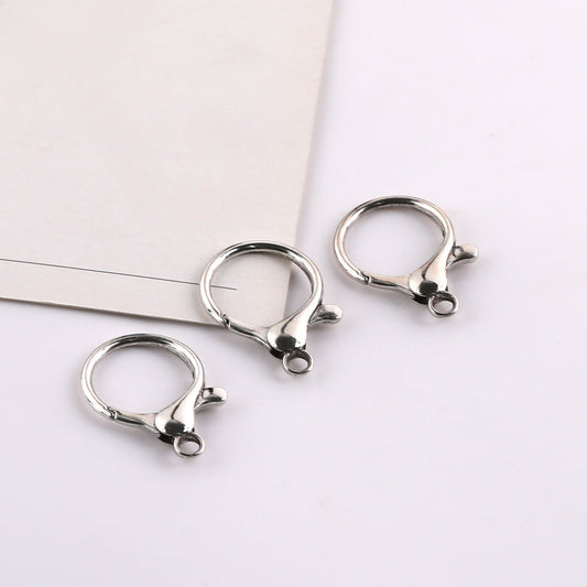 3pcs Zinc alloy round lobster clasp - Silver