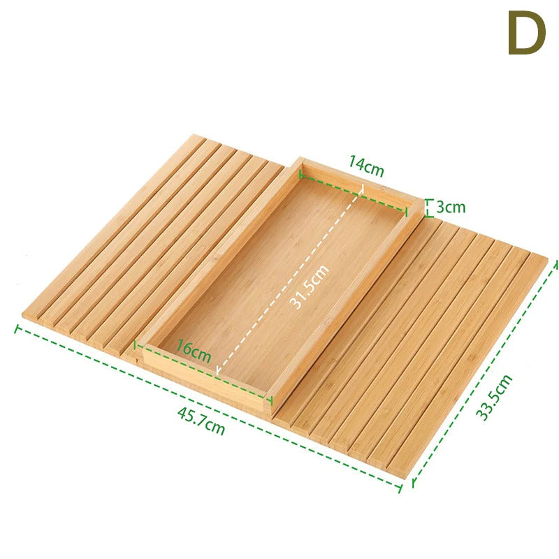 Removable Natural Bamboo Foldable Anti-Slip Sofa Armrest Cup Holder