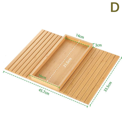 Removable Natural Bamboo Foldable Anti-Slip Sofa Armrest Cup Holder
