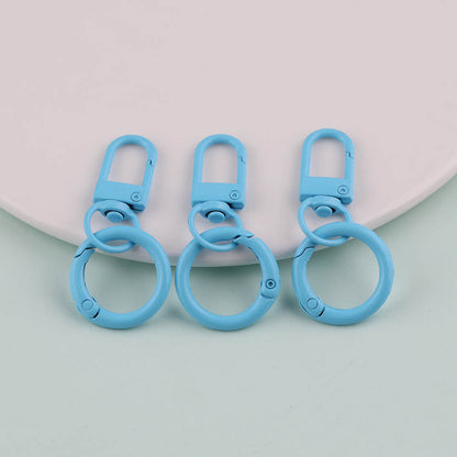 3pcs Colorful Metal Swivel Snap Hook Spring Ring Keychain - Beige