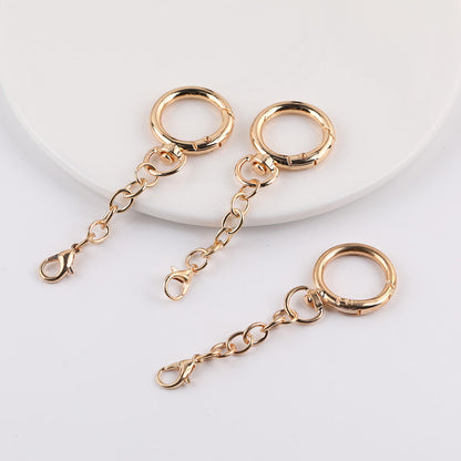 Metal Spring Ring Keychain Base with Lobster Clasp Chain - additional product photo 1