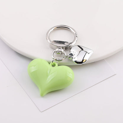 Cute Heart Charm Keychain Bag Pendant Accessory - Yellow