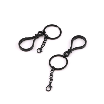 Metal Figure 8 Keychain with Split Ring Chain and Clasp - additional product photo 4