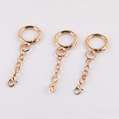 Metal Spring Ring Keychain Base with Lobster Clasp Chain - additional product photo 4