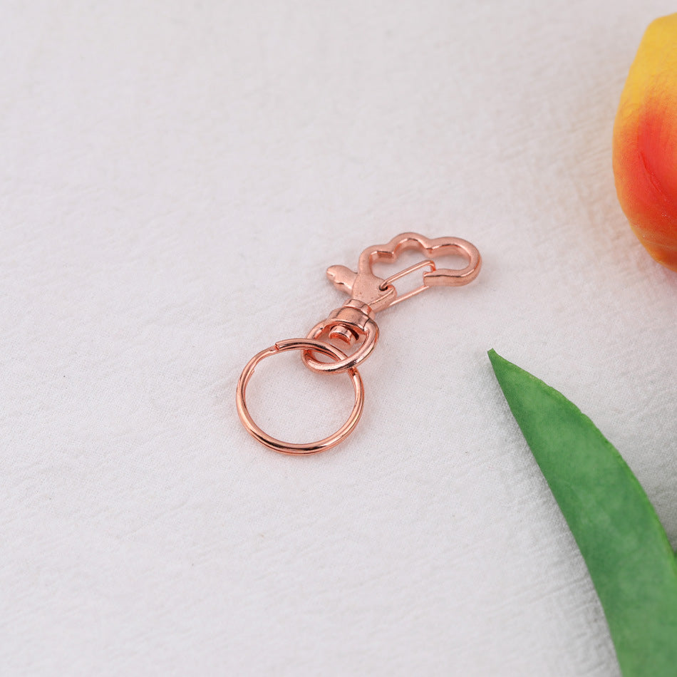 Rose Gold Cartoon Shape Swivel Hook Keychain - Footprints