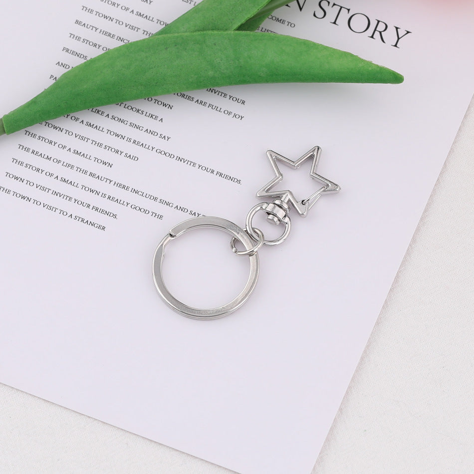 Metal Star Shape Swivel Hook Keychain Ring DIY Accessory - additional product photo 3