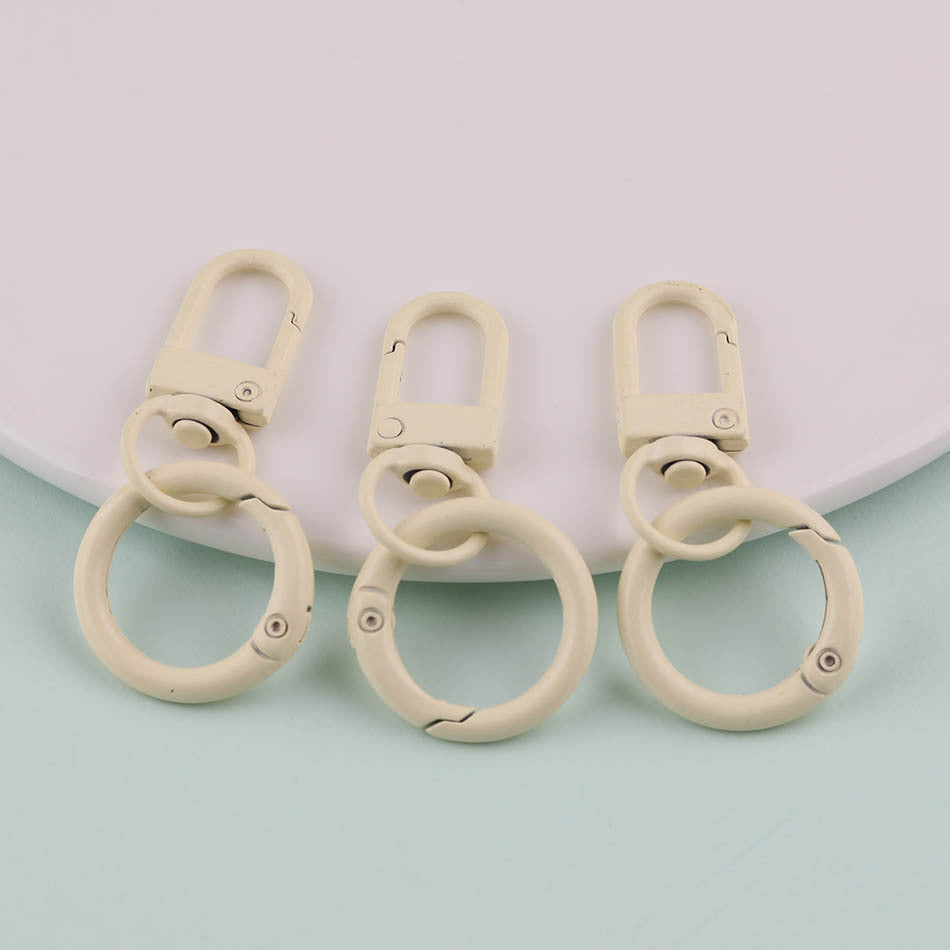 3pcs Colorful Metal Swivel Snap Hook Spring Ring Keychain - additional product photo 1