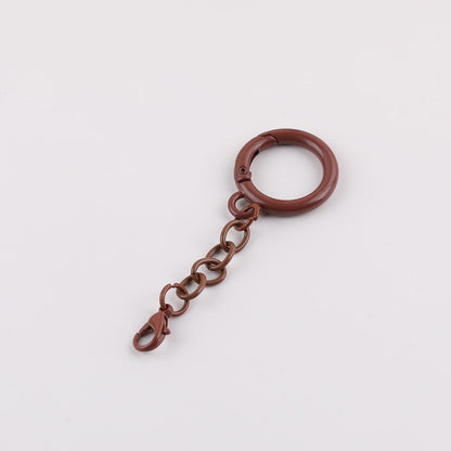 Metal Spring Ring Keychain with Chain and Lobster Clasp - additional product photo 1