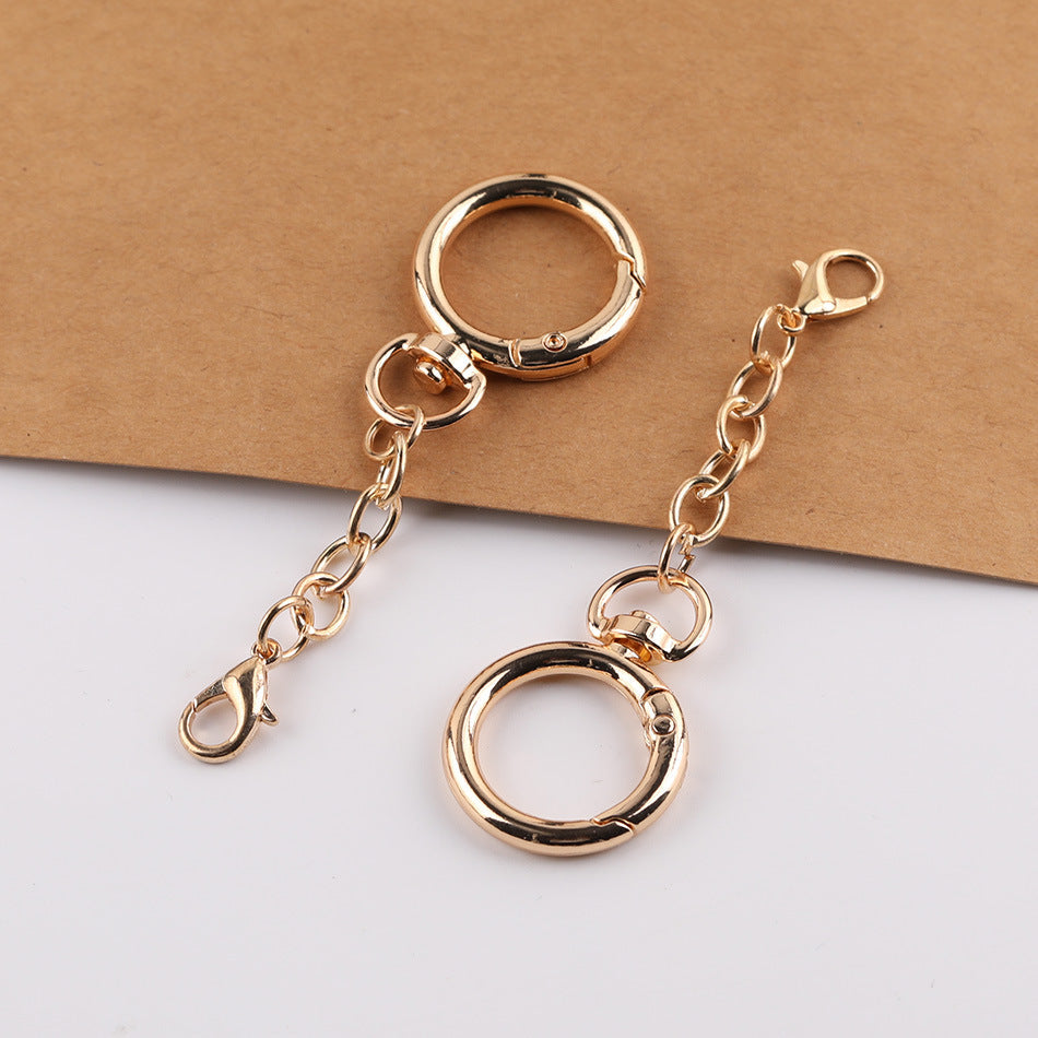 Metal Spring Ring Keychain Base with Lobster Clasp Chain - additional product photo 3