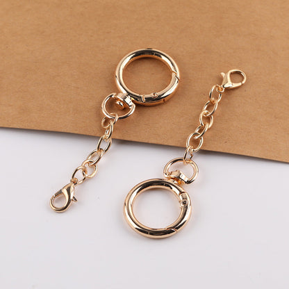 Metal Spring Ring Keychain Base with Lobster Clasp Chain - additional product photo 3