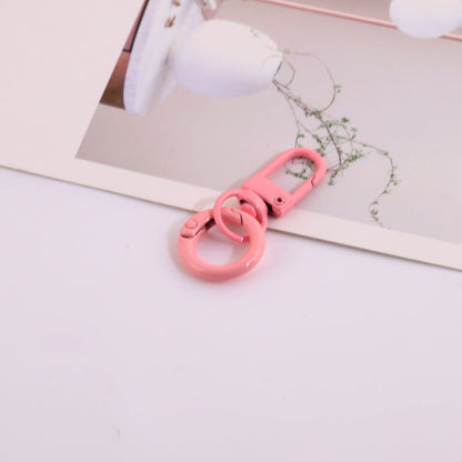 Colorful Metal Swivel Snap Hook Keychain DIY Finding - Orange