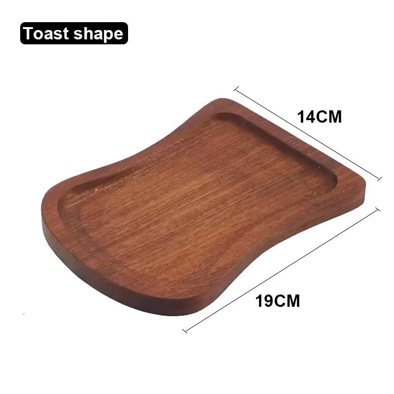 Solid Wood Dinner Plate Tray for Cake Bread Coffee and Tea