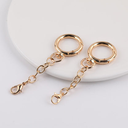 Metal Spring Ring Keychain Base with Lobster Clasp Chain - additional product photo 2
