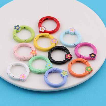 13pcs Colorful Flower Spring Ring Clasp DIY Accessory Finding - additional product photo 2
