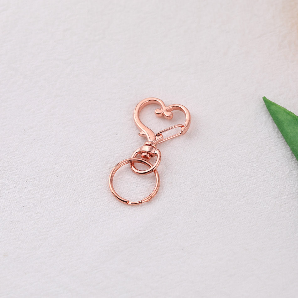 Rose Gold Cartoon Shape Swivel Hook Keychain - Stars