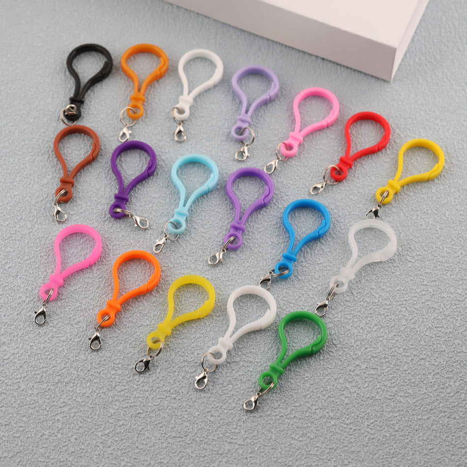 Colorful Plastic Loop Ring Keychain with Lobster Clasp - Light Purple