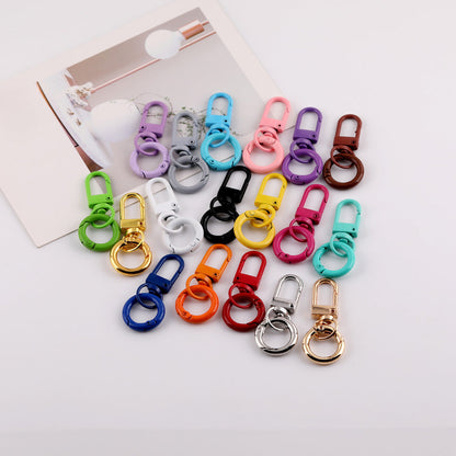 Colorful Metal Swivel Snap Hook Keychain DIY Finding - Red