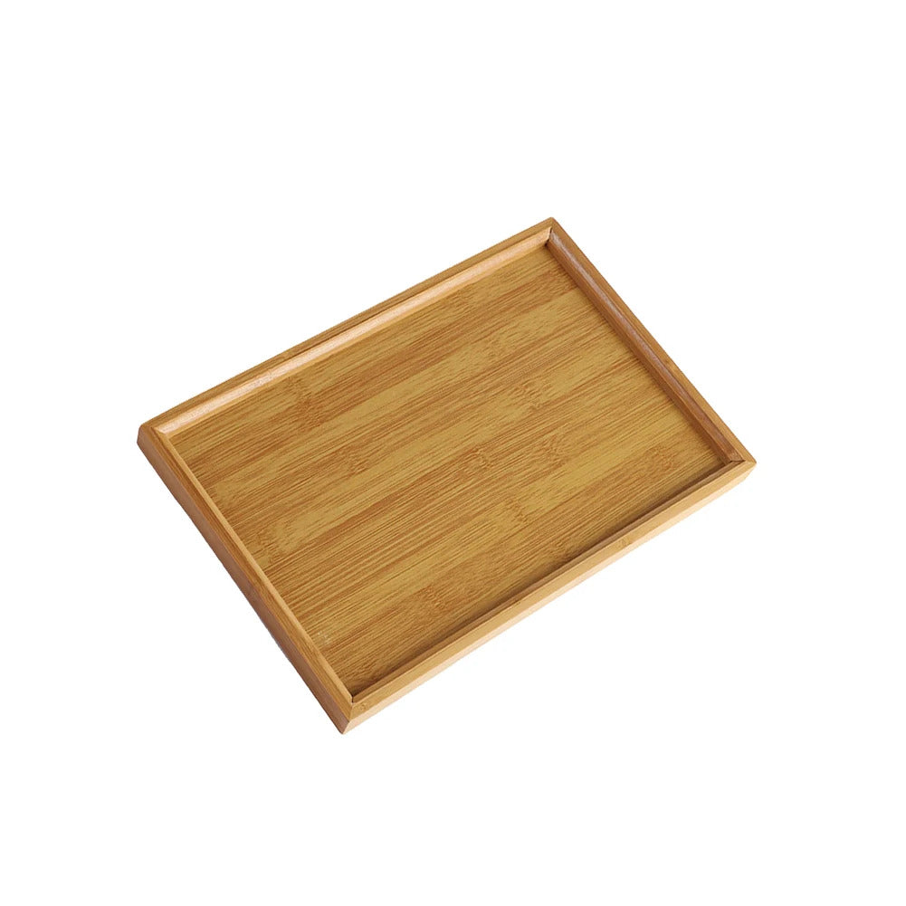 Bamboo Wooden Rectangular Serving Tray for Tea and Cups
