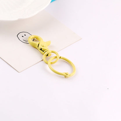 Colorful Metal Swivel Lobster Clasp with Split Ring - Yellow