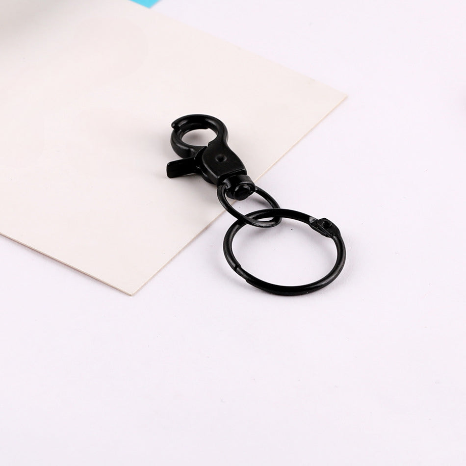 Colorful Metal Swivel Lobster Clasp with Split Ring - Light yellow