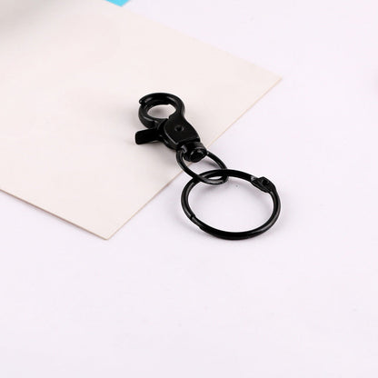 Colorful Metal Swivel Lobster Clasp with Split Ring - Light yellow