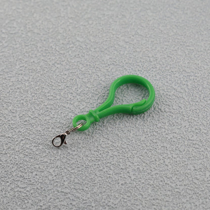 Colorful Plastic Loop Ring Keychain with Lobster Clasp - Orange