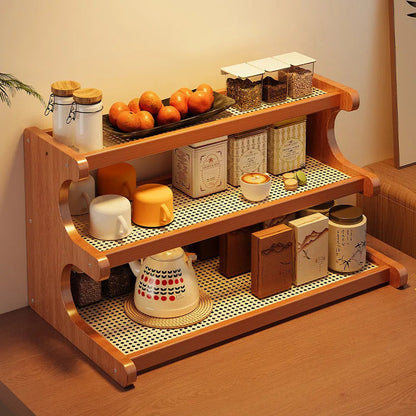 2 and 3 Layer Kitchen Utensil Classification Rack in Bamboo