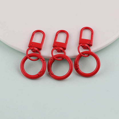 3pcs Colorful Metal Swivel Snap Hook Spring Ring Keychain - Yellow