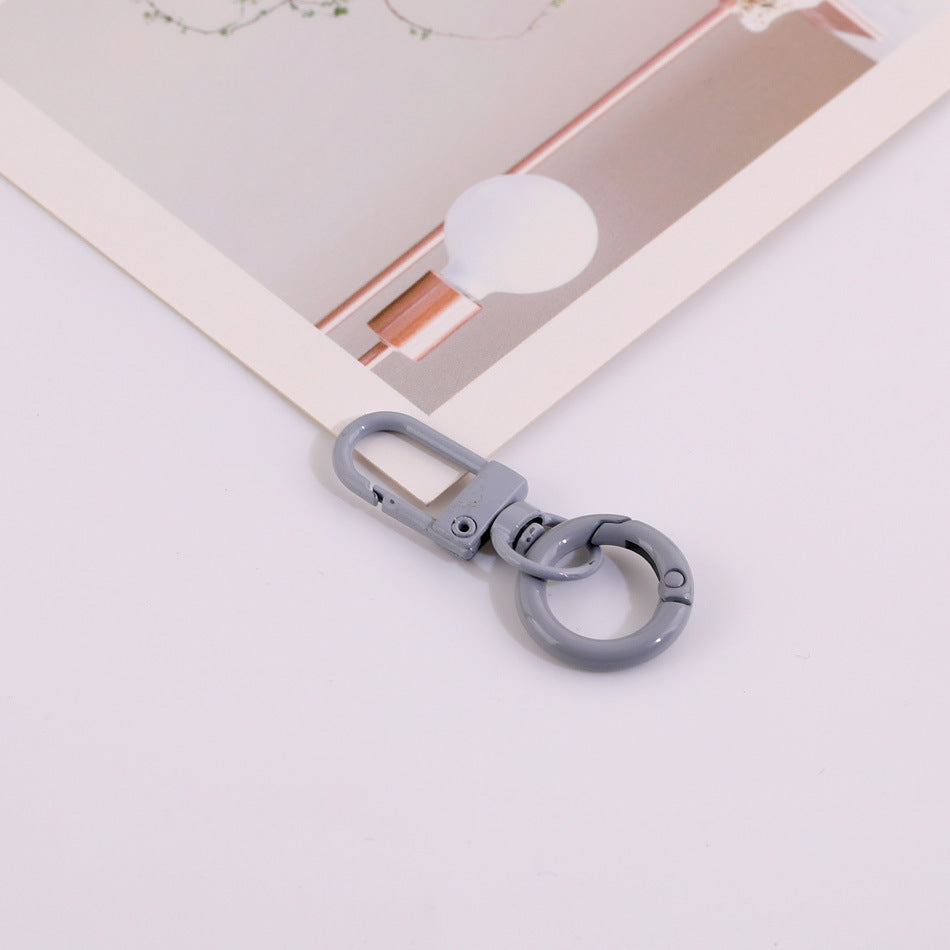 Colorful Metal Swivel Snap Hook Keychain DIY Finding - Black
