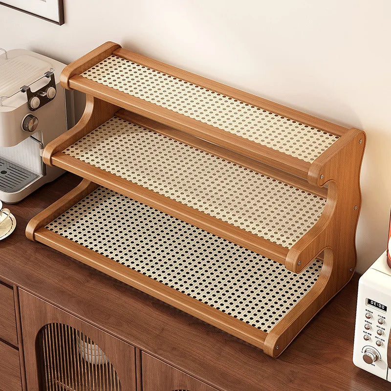 2 and 3 Layer Kitchen Utensil Classification Rack in Bamboo