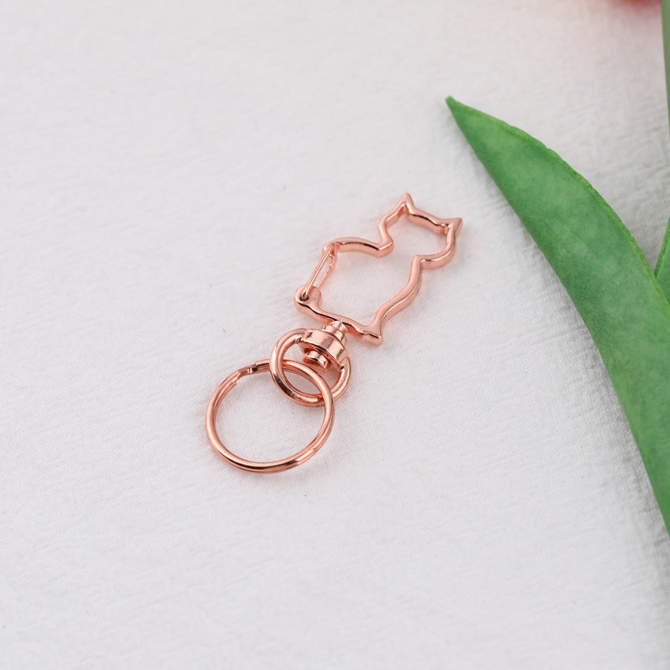 Rose Gold Cartoon Shape Swivel Hook Keychain - additional product photo 2