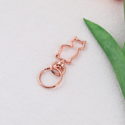 Rose Gold Cartoon Shape Swivel Hook Keychain - additional product photo 2