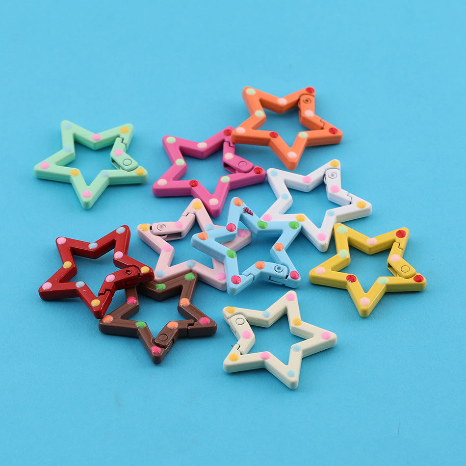 10pcs Colorful Star Shape Spring Snap Ring DIY Finding - additional product photo 4
