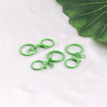 3pcs Colorful Metal Lobster Clasp Split Ring Keychain - Sky Blue