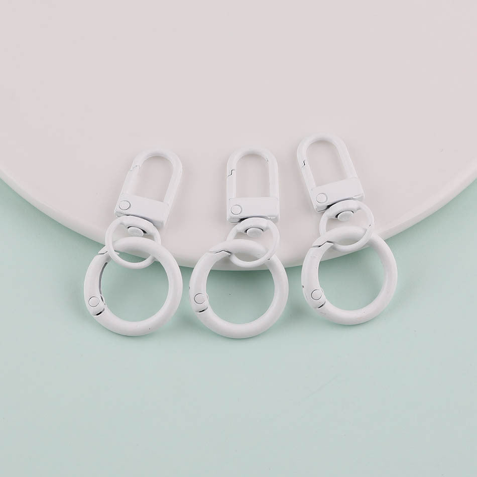 3pcs Colorful Metal Swivel Snap Hook Spring Ring Keychain - additional product photo 2