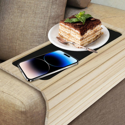 Bamboo Wood Couch Cup Holder Sofa Armrest Tray