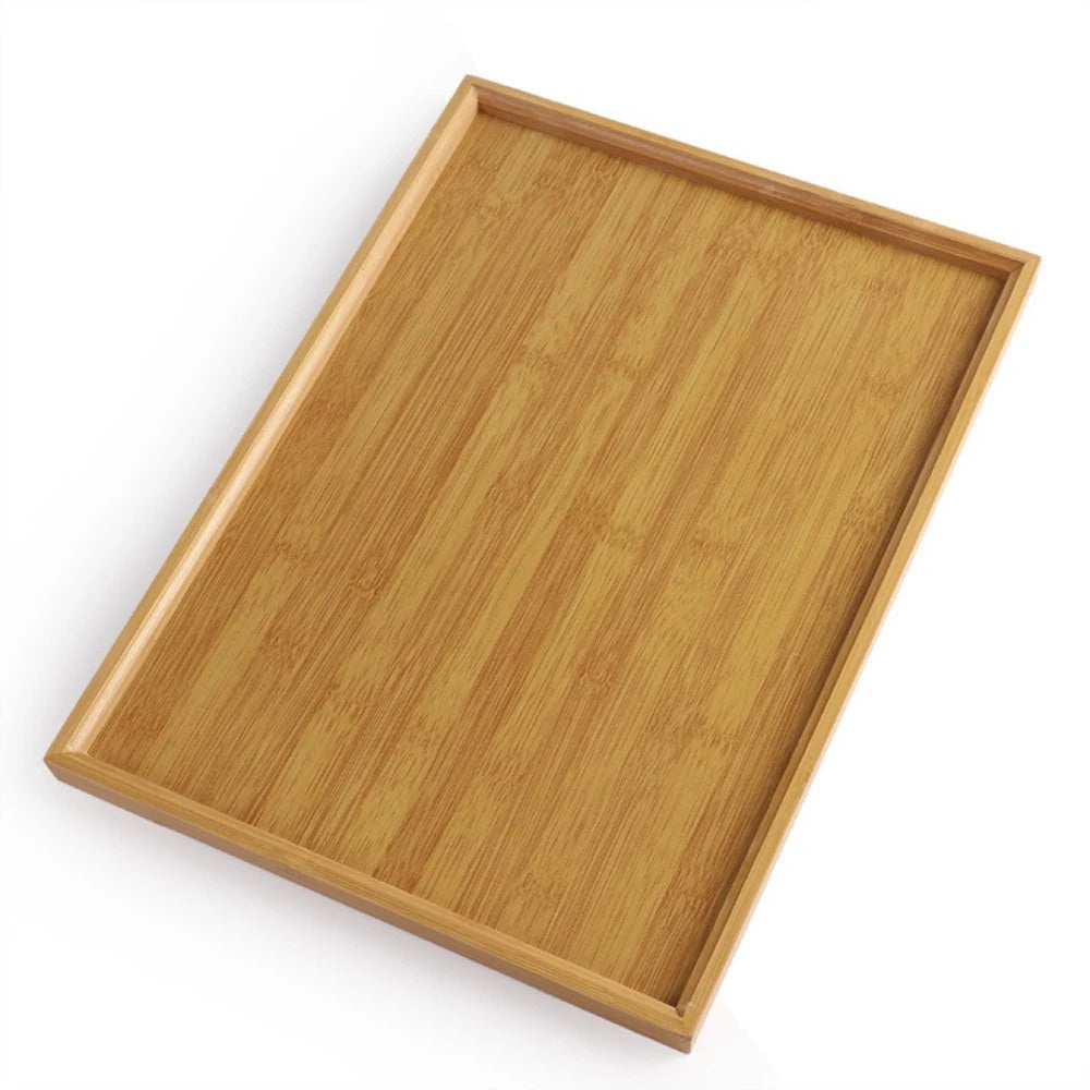 Rectangular Bamboo Tray Wooden Household Fruit and Snack Plate