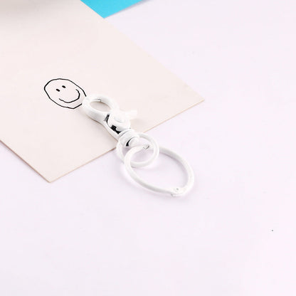 Colorful Metal Swivel Lobster Clasp with Split Ring - Orange
