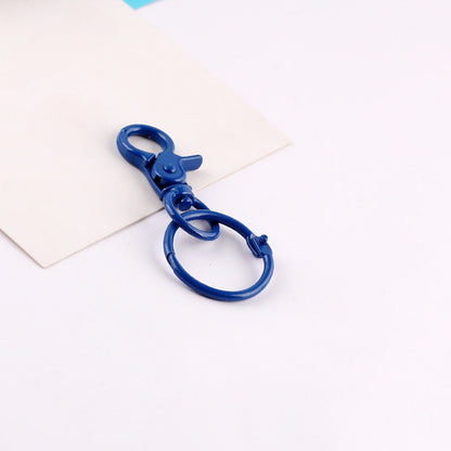 Colorful Metal Swivel Lobster Clasp with Split Ring - black