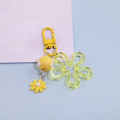Acrylic Flower Daisy Bead Charm Keychain DIY Jewelry - additional product photo 4