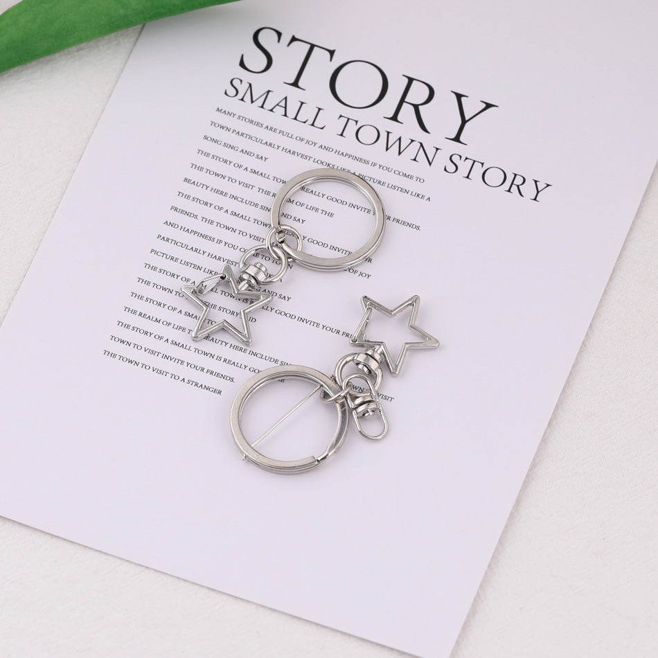 Metal Star Shape Swivel Hook Keychain Ring DIY Accessory - additional product photo 1